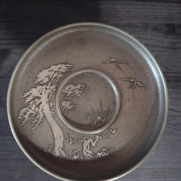 [BUNJANG] Pewter Tea Tray Stand with Intricate Carvings / 주석 개별 차탁,받침대
