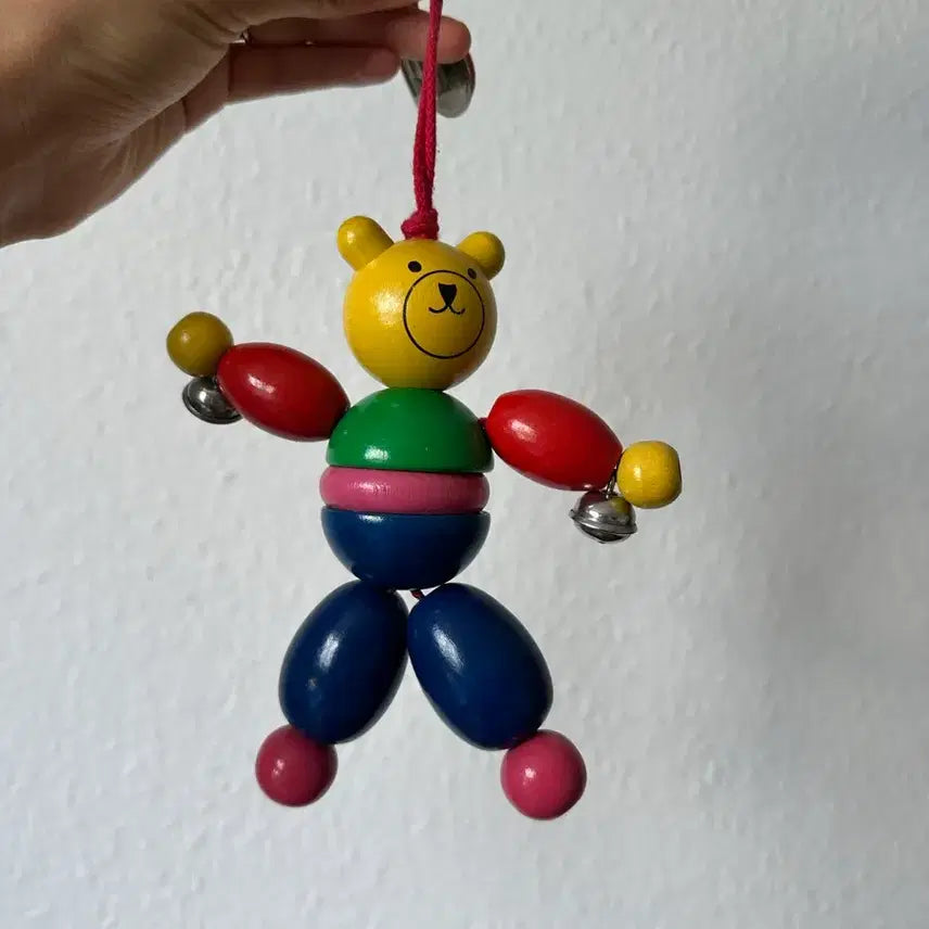 [BUNJANG] German Vintage Wooden Bear Rattle Ornament / 독일)빈티지 곰돌이 딸랑이
