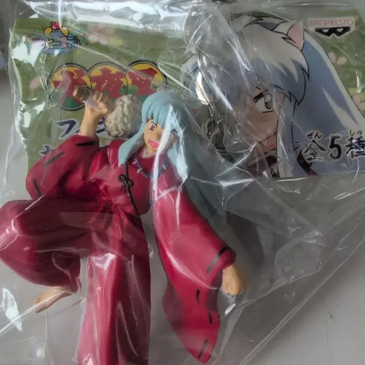 [BUNJANG] Inuyasha Anime Character Figure Strap Keyring Set - 5 Types / 고잔 만화 캐릭터 인형 야니 피규어 스트랩 키링 이누야샤 피규어 키홀더 5종 세트