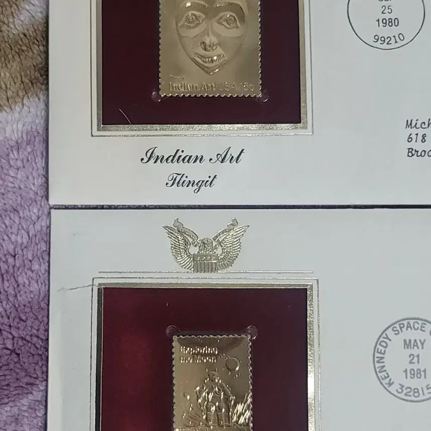 [BUNJANG] 22K Gold Leaf Envelope Set (2 Types) / 미국 금박 22k금박 초일봉투 2종