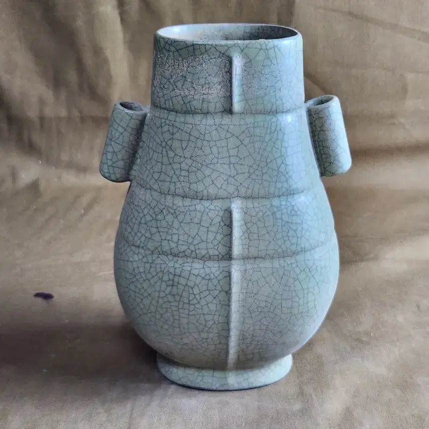 [BUNJANG] Chinese Celadon Porcelain Imperial Kiln Crackle Glaze Vase / 중국도자기 균열문 청자 황실관요
