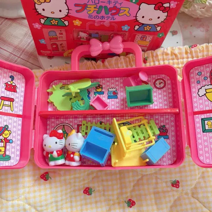 [BUNJANG] Vintage Sanrio Hello Kitty "Flower Hotel" House Figure Set / 고전 산리오 헬로키티 집 피규어
