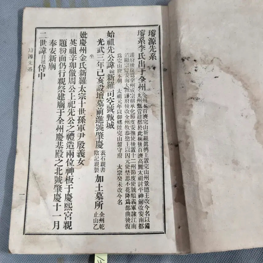 [BUNJANG] 1907 Joseon Royal Genealogy "Seonwonseon&