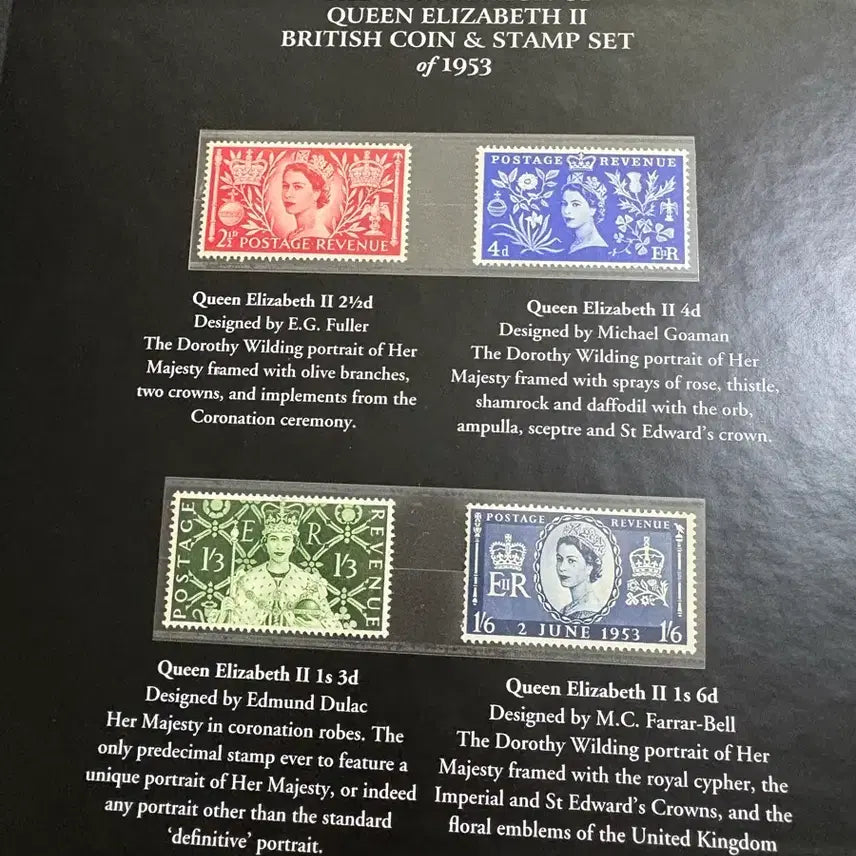 [BUNJANG] United Kingdom Queen Elizabeth II 1953 Coronation Commemorative Coin and Stamp Set / 영국 엘리자베스 2세 1953년 대관식 기념 주화 및 우표 세트
