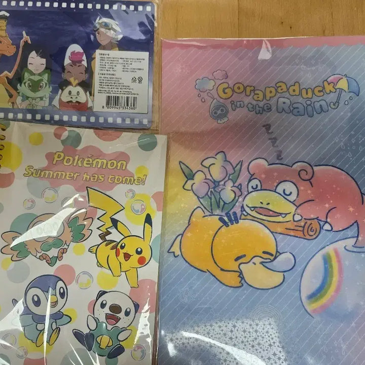 [BUNJANG] Pokemon Notebook, File, and Desk Mat Set / 포켓몬스터 공책, 파일, 책받침 세트