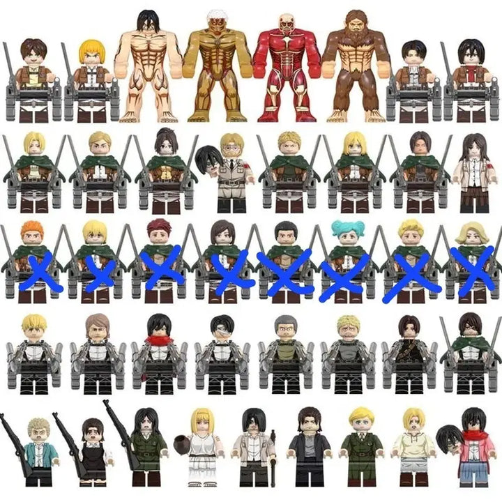[BUNJANG] Attack on Titan Compatible Lego Minifigure Set (34 Figures) / 레고 호환 진격의거인 피규어 34종 일괄