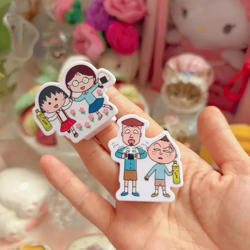 [BUNJANG] Chibi Maruko-chan &amp; Friends Clip Magnet Set / 치비마루코와 친구들 집게 자석