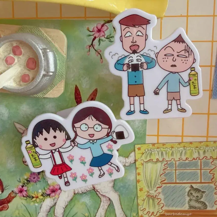 [BUNJANG] Chibi Maruko-chan &amp; Friends Clip Magnet Set / 치비마루코와 친구들 집게 자석