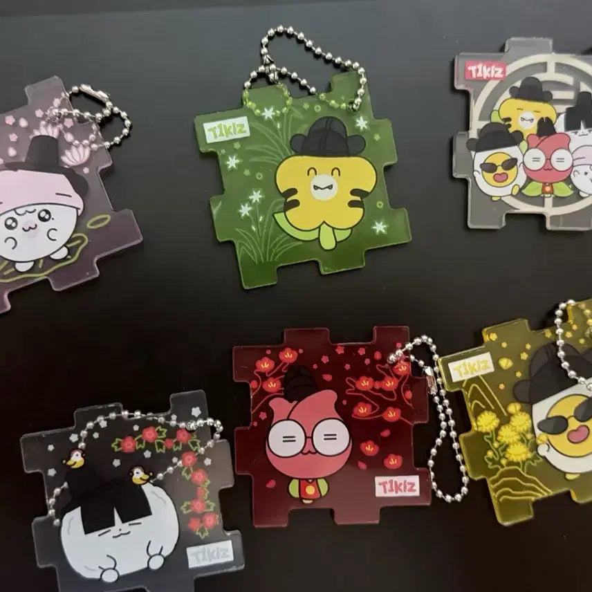 [BUNJANG] T1 "Amhaeng Cheonmun" Puzzle Keyring Set / T1 티원 암행천문 팝업 퍼즐키링 6종 전체세트