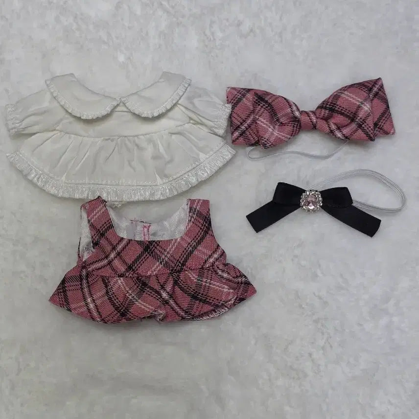 [BUNJANG] 10cm Doll Clothes Polker Dress Pink / 10cm 인형옷 폴케르 원피스 핑크