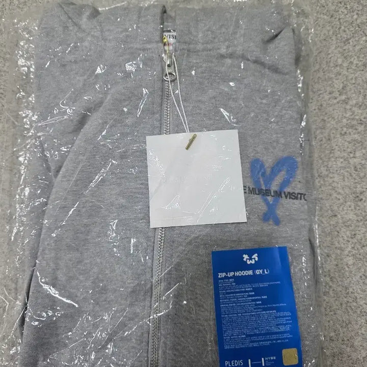 [BUNJANG] TWS x The Museum Visitor Collaboration Zip-Up Hoodie Grey L / 투어스 x 더뮤지엄비지터 후드집업 그레이 L