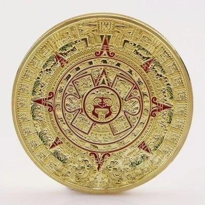 [BUNJANG] Peruvian Maya Aztec Calendar Commemorative Coin / 새 랜덤 발송 페루 마야 아즈텍 달력 기념주화 메탈 코인 동전 수집용 기념품 컬렉션 장식 선물 전시용 소장용 기념메달 인테리어 소품 골드 코인 기념 동전