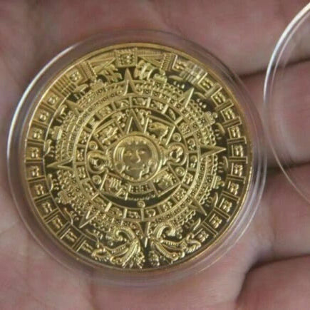 [BUNJANG] Peruvian Maya Aztec Calendar Commemorative Coin / 새 랜덤 발송 페루 마야 아즈텍 달력 기념주화 메탈 코인 동전 수집용 기념품 컬렉션 장식 선물 전시용 소장용 기념메달 인테리어 소품 골드 코인 기념 동전