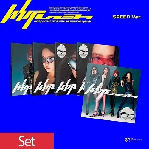 [BUNJANG] aespa 5th Album Whiplash (SPEED Ver.) Bundle Set - 5 Versions (Photocard Excluded) / 5종 일괄 aespa 에스파 앨범 5집 Whiplash (SPEED Ver.)