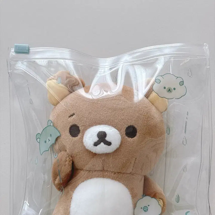 [BUNJANG] San-X Rilakkuma Clear File Umbrella Item / 산엑스 비온뒤맑음 지퍼백 우산 리락쿠마 인형