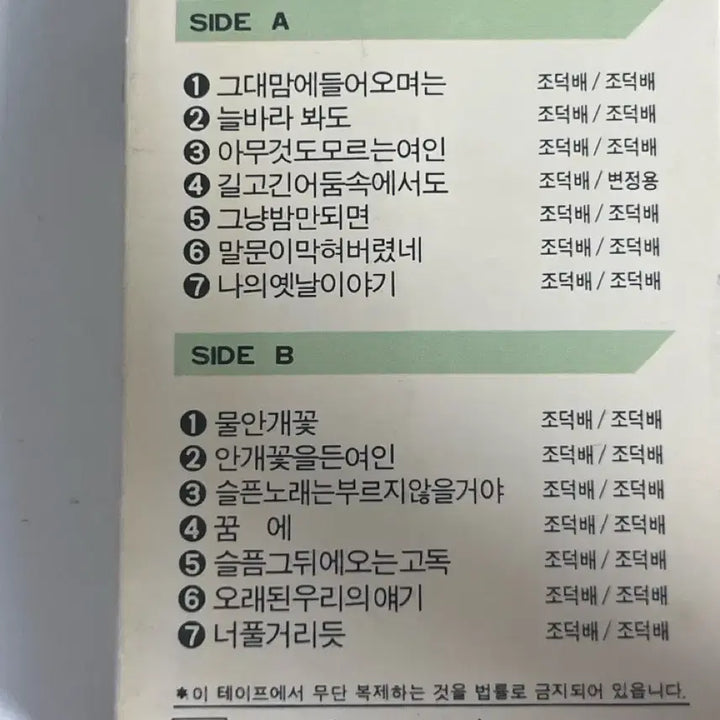 [BUNJANG] Jo Deuk Bae 5th Album Cassette Tape / 조덕배5집 카세트테이프