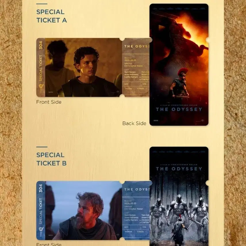 [BUNJANG] Odyssey Special Ticket Set / 2종 1세트) 오디세이 스페셜티켓 씨네큐 특전 굿즈