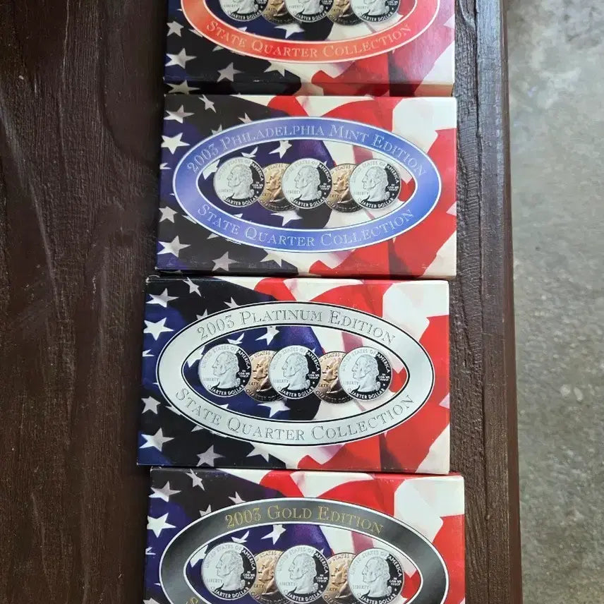 [BUNJANG] 2005 US Coin Collection (Denver, Philadelphia, Platinum, Gold Editions) - 4 Set Bundle / 2005 미국 주화 컬렉션 (덴버, 필라델피아, 플래티넘, 골드 에디션)4세트