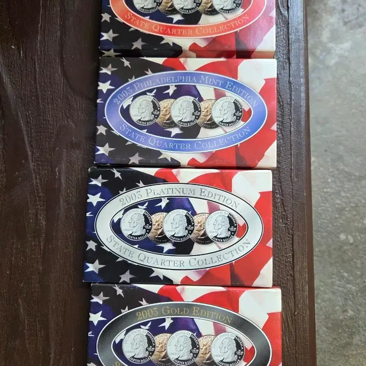 [BUNJANG] 2005 US Coin Collection (Denver, Philadelphia, Platinum, Gold Editions) - 4 Set Bundle / 2005 미국 주화 컬렉션 (덴버, 필라델피아, 플래티넘, 골드 에디션)4세트