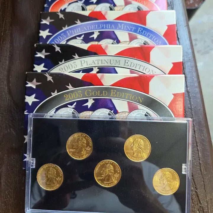 [BUNJANG] 2005 US Coin Collection (Denver, Philadelphia, Platinum, Gold Editions) - 4 Set Bundle / 2005 미국 주화 컬렉션 (덴버, 필라델피아, 플래티넘, 골드 에디션)4세트