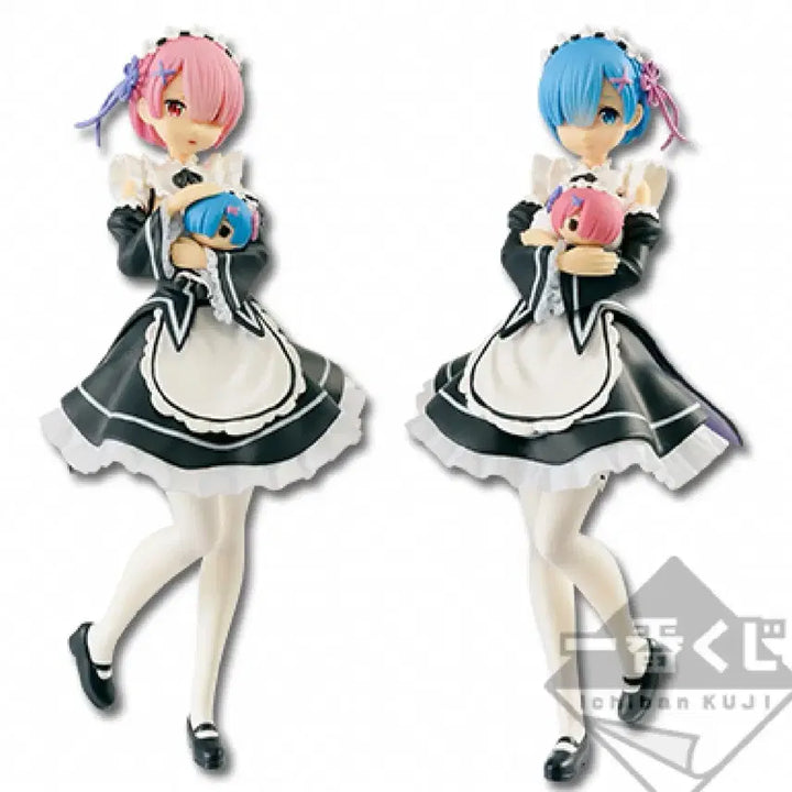 [BUNJANG] Re:Zero Rem &amp; Ram Maid Ver. A Prize Figure (Sealed) / 미개봉 제일복권  리제로 렘 람 A상 피규어 메이드 렘&amp;람