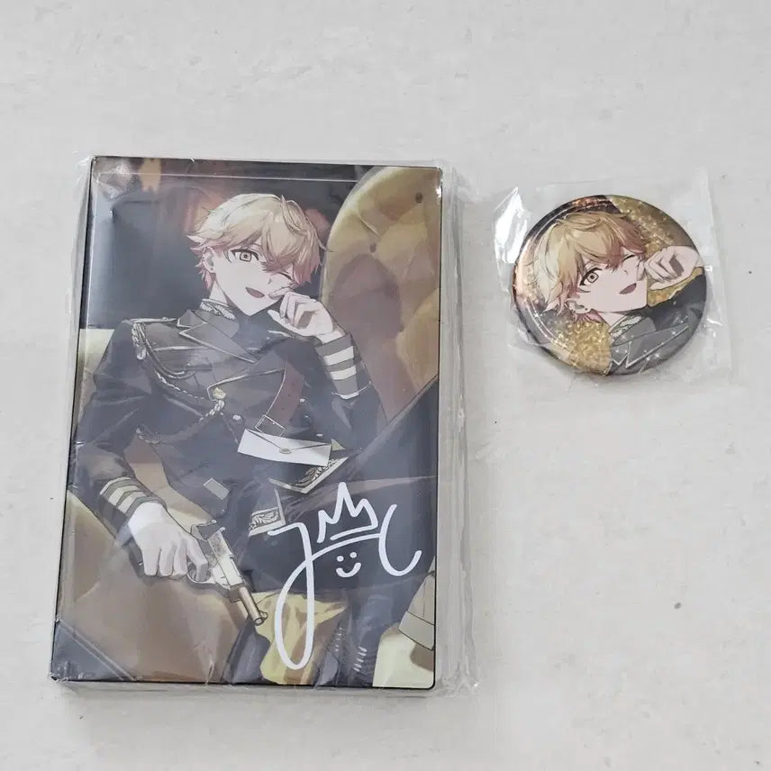 [BUNJANG] Shikufuni 2024 Mikoto Birthday Acrylic Block &amp; Can Badge Bundle Set / 시쿠포니 2024 미코토 생일 아크릴 블럭 캔뱃지