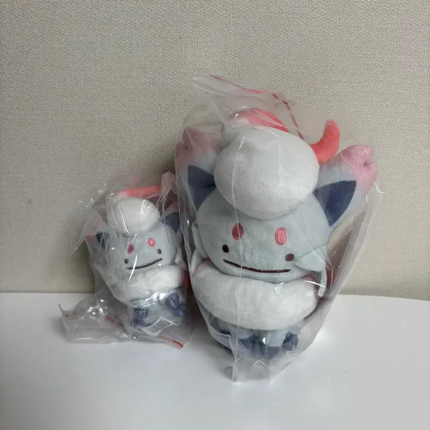 [BUNJANG] Pokemon Metamon &amp; Hisuian Zoroark Plush Keychain Set / 변신 메타몽 히스이조로아+인형 키링 세트