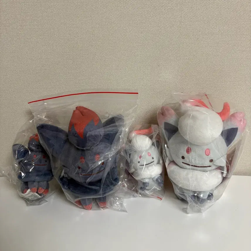 [BUNJANG] Transforming Ditto, Zoroark &amp; Hisuian Zoroark 4-Piece Plush Set / 변신 메타몽 조로아+히스이조로아 인형 4종 세트