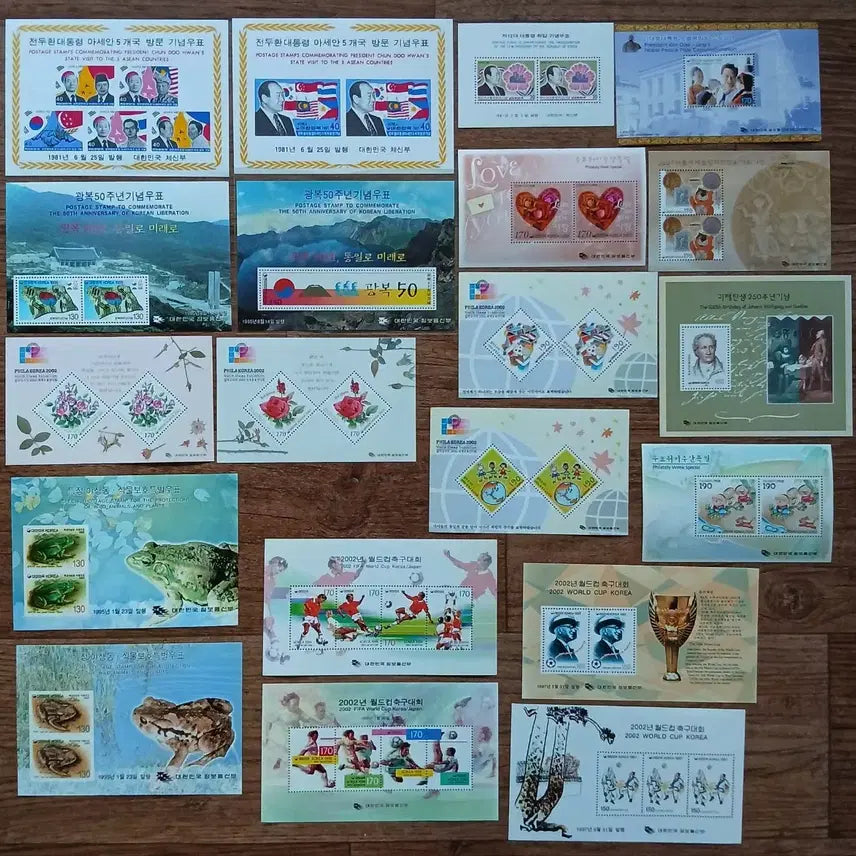 [BUNJANG] Assorted Commemorative Stamp Sheets (1980-2000) - 106 Varieties, Unused / 80년에서 2000년사이각종기념우표쉬트 미사용106종.