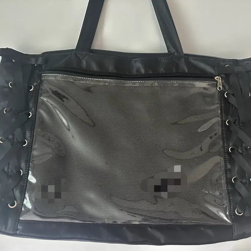 [BUNJANG] Wego Wego Lace-up A3 It Bag Black Satin / 위고wego 레이스업 a3 이타백 블랙 새틴