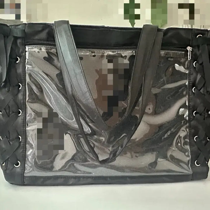 [BUNJANG] Wego Wego Lace-up A3 It Bag Black Satin / 위고wego 레이스업 a3 이타백 블랙 새틴