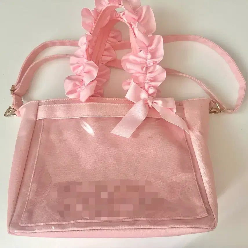 [BUNJANG] Zakamart Hand Frill A4 Tote Bag Pink / 자카마트 핸드프릴 이타백 a4 핑크