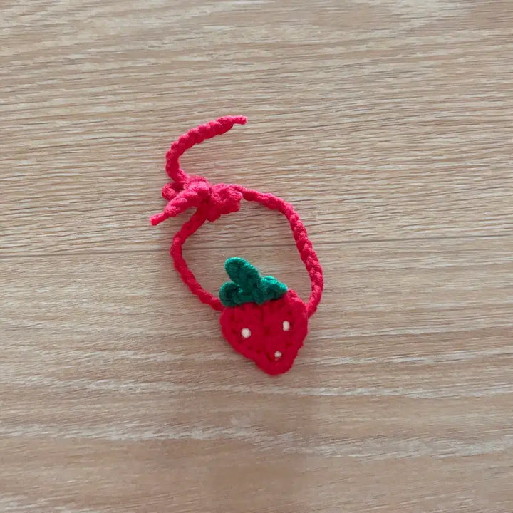 [BUNJANG] 10cm Doll Clothes Strawberry Bag Knitted Clothes / [10cm인형옷]딸기가방 인형가방 굿즈 누이 누이구루미 누이옷 뜨개옷