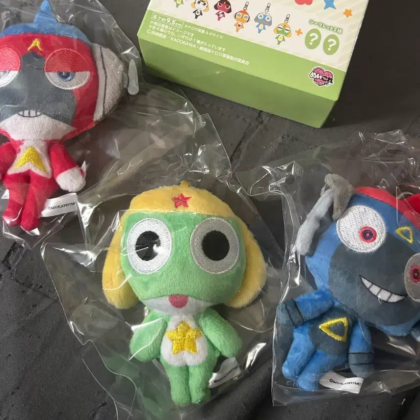 [BUNJANG] Keroro Mini Chibi Plush Keychain Set of 3 (Sealed) / 미개봉) 케로로 미니치비누이키링 3종