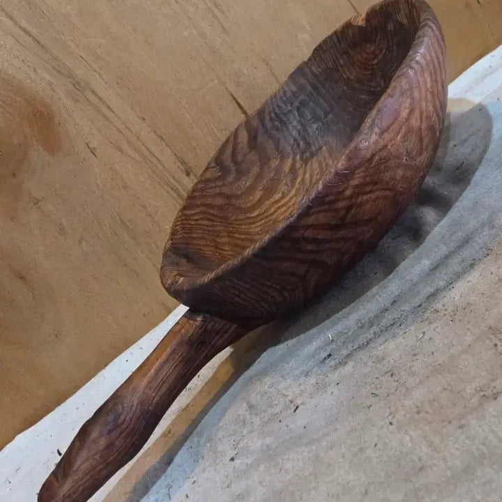 [BUNJANG] Antique Wooden Gourd Bowl / 땟물좋은 골동 나무 바가지