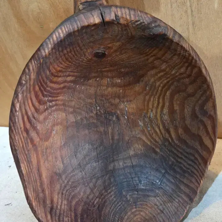 [BUNJANG] Antique Wooden Gourd Bowl / 땟물좋은 골동 나무 바가지