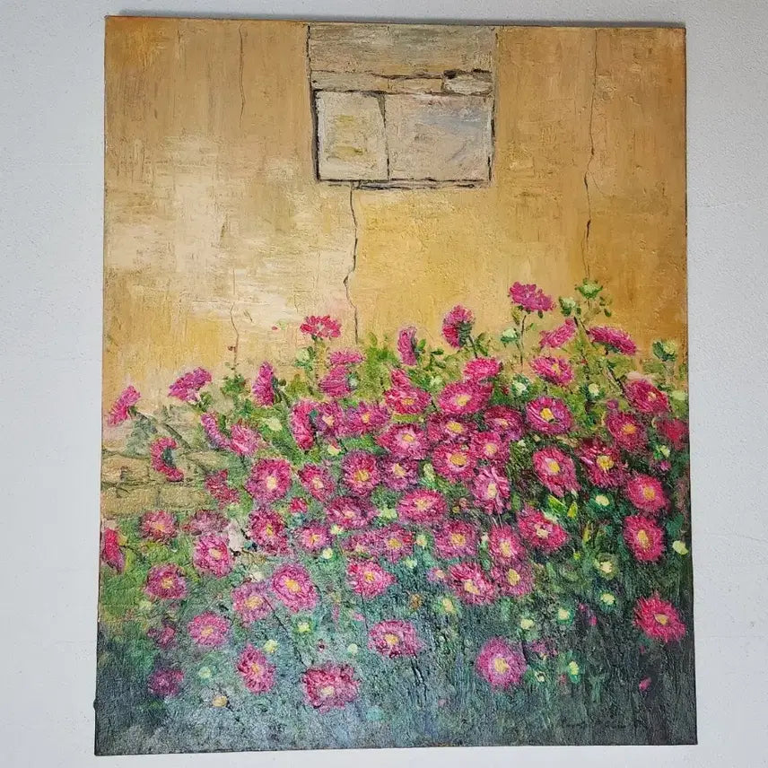 [BUNJANG] Park Kwang Chool Wildflowers Oil Painting / 시간의 결을 따라 피어난 붉은 안부, 박광출 화백의 <들꽃>