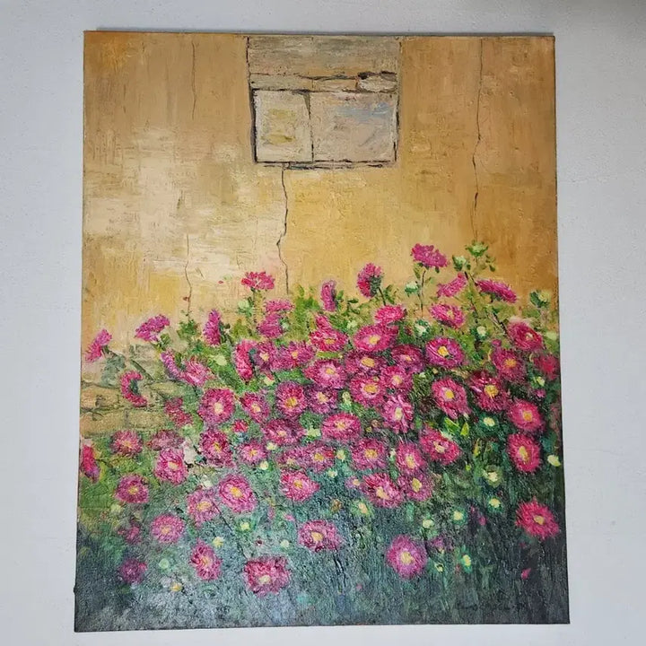 [BUNJANG] Park Kwang Chool Wildflowers Oil Painting / 시간의 결을 따라 피어난 붉은 안부, 박광출 화백의 <들꽃>