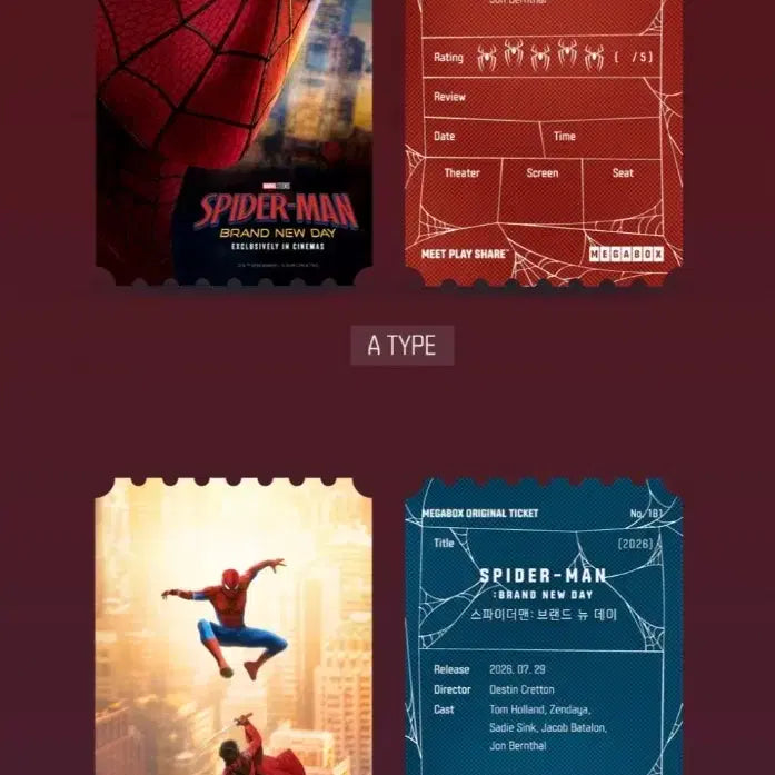 [BUNJANG] Spider-Man: Into the Spider-Verse Bundle Set Original Tickets &amp; Dolby Posters / 3종 일괄) 스파이더맨 브랜드 뉴 데이 오리지널 티켓 돌비 포스터
