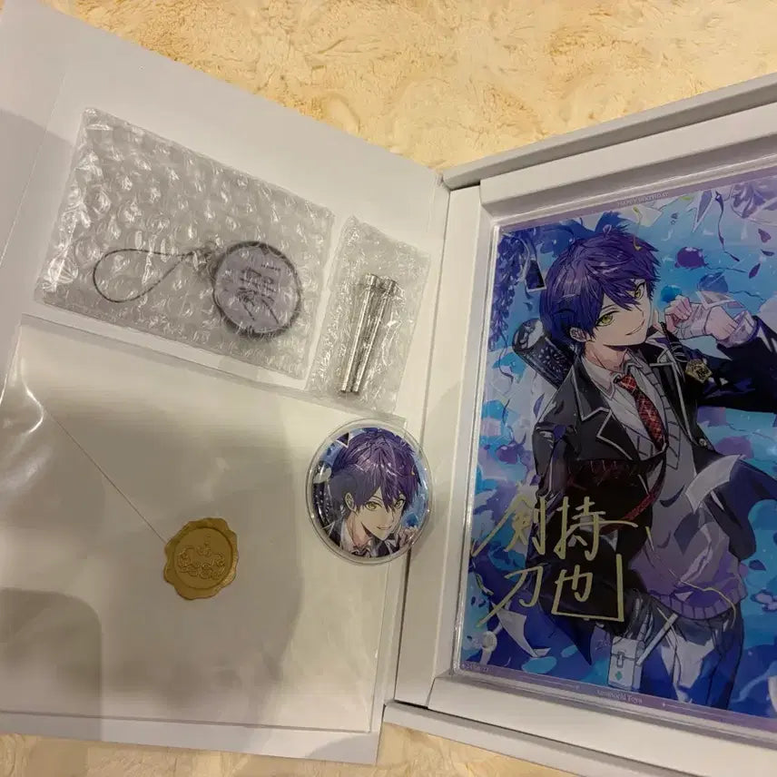 [BUNJANG] NIJISANJI Kenmochi Touya 2024 Birthday Acrylic Panel &amp; Badge Set / 니지산지 켄모치 토우야 2024 생일 굿즈 뱃지 아크릴 판넬 세트