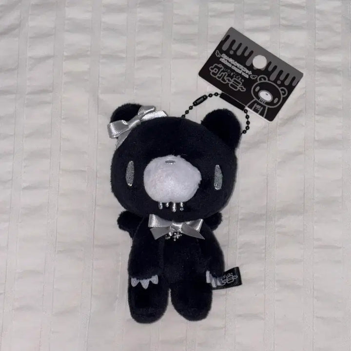 [BUNJANG] Gloomy Bear Ribbon Angel Black Plush Keychain / 글루미베어 리본엔젤 블랙 인형 키링