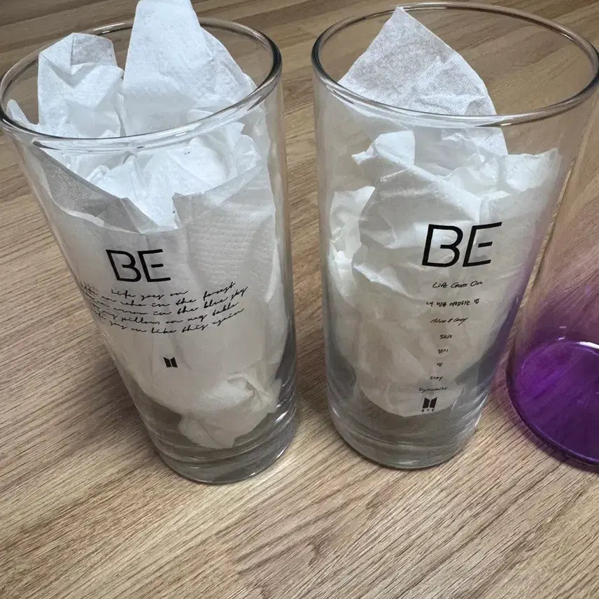 [BUNJANG] BTS BE Goods Clear Cup 3 Types Set / BTS BE 굿즈 투명 컵 3종 세트