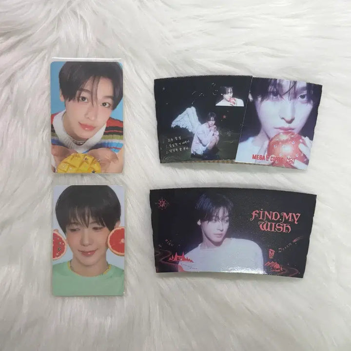 [BUNJANG] NCT WISH Riku &amp; Ryo Bundle Set Photocard, Poster, Cup Holder / 일괄) 엔시티 위시 리쿠 료 포카 메가커피 포토카드 포스터 컵홀더 nct wish