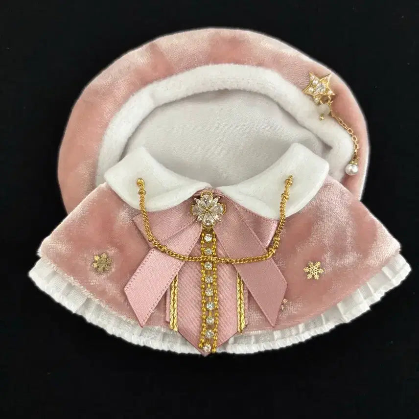 [BUNJANG] Ninimal 10cm Velvet Cape + Beret (Pink) / 니니멀 10cm 벨벳케이프+베레모(핑크)