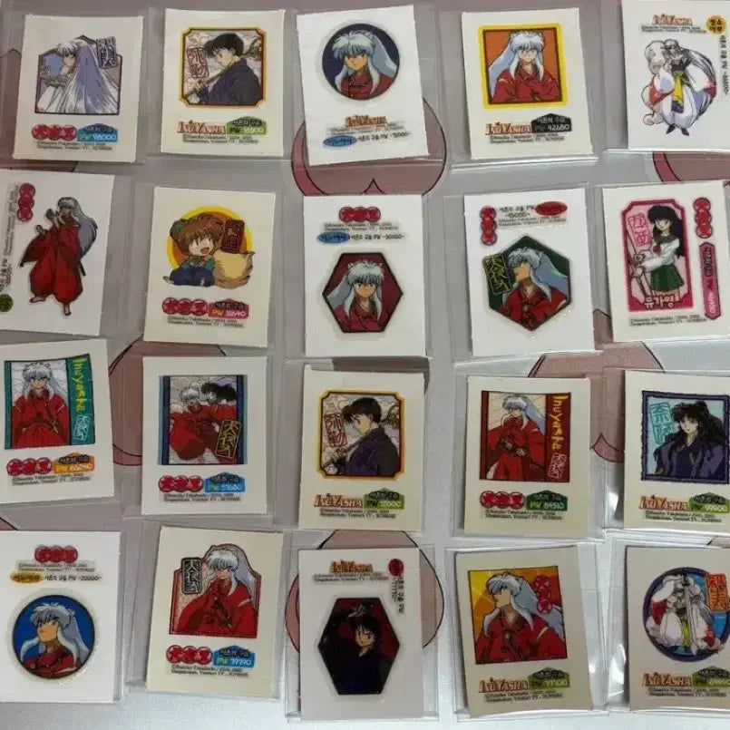 [BUNJANG] Inuyasha Set 1 &amp; 2 Seal Stickers / (2페이지) 이누야샤 1탄,2탄 씰스티커 고전문구