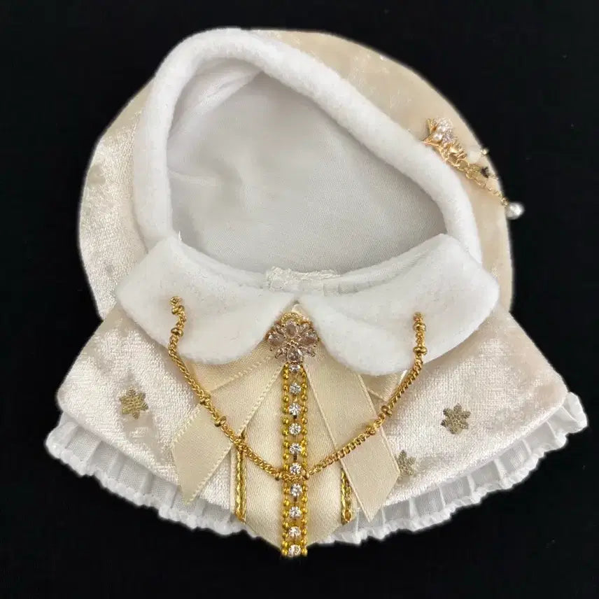[BUNJANG] Ninimal 10cm Velvet Cape &amp; Beret Set (Cream) / 니니멀 10cm 벨벳케이프+베레모(크림)