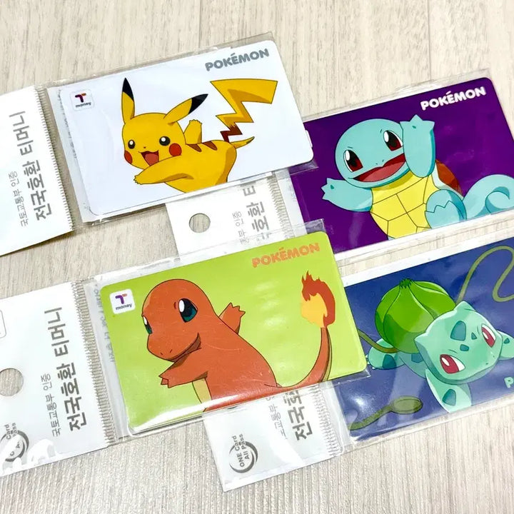 [BUNJANG] Pokemon T-Money Transportation Card Set (2016, 4 Types, Sealed) / 포켓몬 2016 티머니 교통카드 미개봉 4종