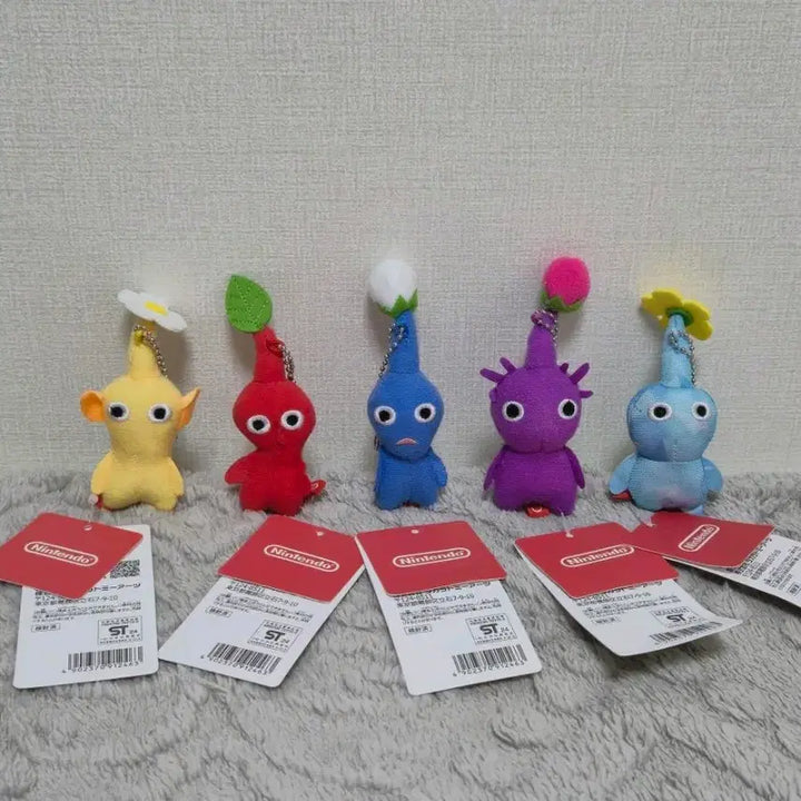 [BUNJANG] Pikmin 5-Piece Plush Keychain Set / 급처) 피크민 인형 키링 5종 세트