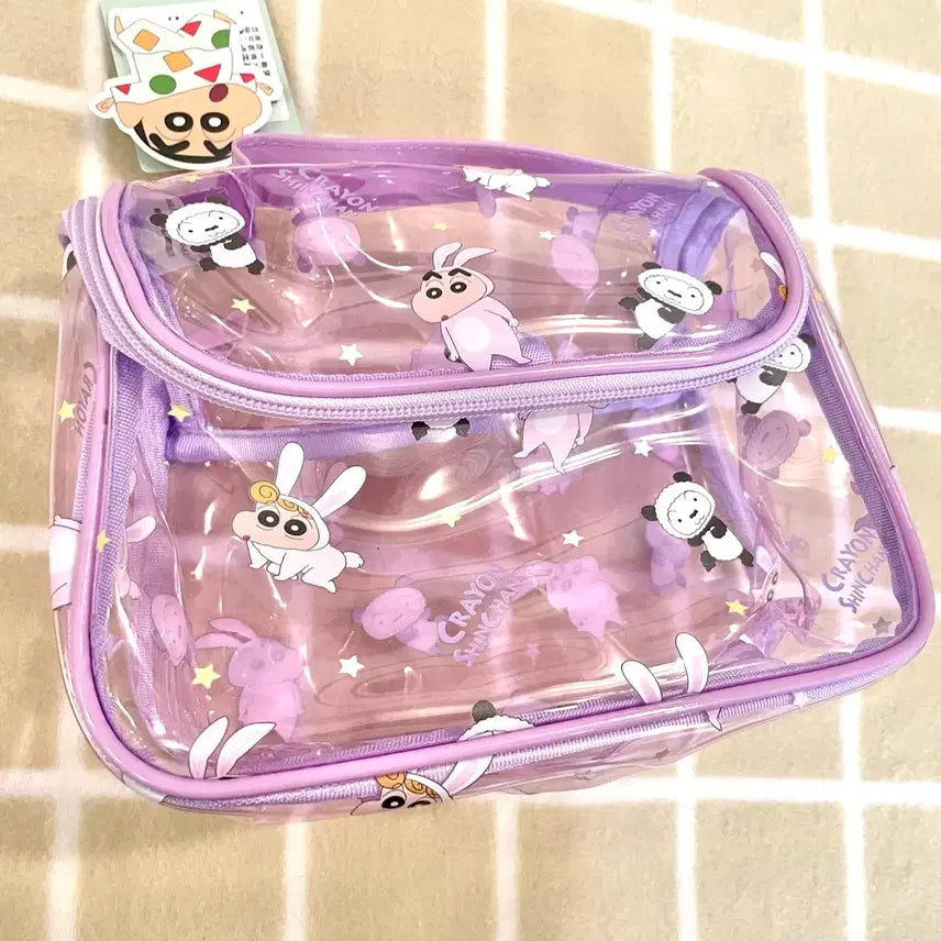 [BUNJANG] Crayon Shin-chan Large Transparent PVC Pouch / (새상품) 짱구는 못말려 대형 투명 PVC 파우치