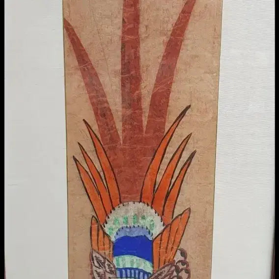 [BUNJANG] Korean Joseon Dynasty Minwha Phoenix Symmetrical Pair / 골동품 진품 조선 민화 봉황문 대련